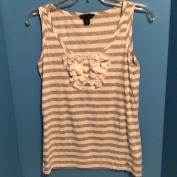 Tommy Hilfiger top. Gray/white stripe.size small - Picture 1 of 3